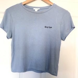 Light blue crop top